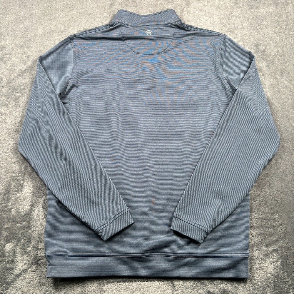 Peter Millar x Kiawah Pullover Mens Large Blue Striped The Ocean Course 1/4 Zip - Picture 8 of 14